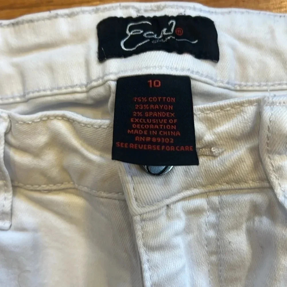 Earl Jean Womens Embroidered Skinny Ankle Raw Hem Jeans Size 10 - Picture 4 of 9